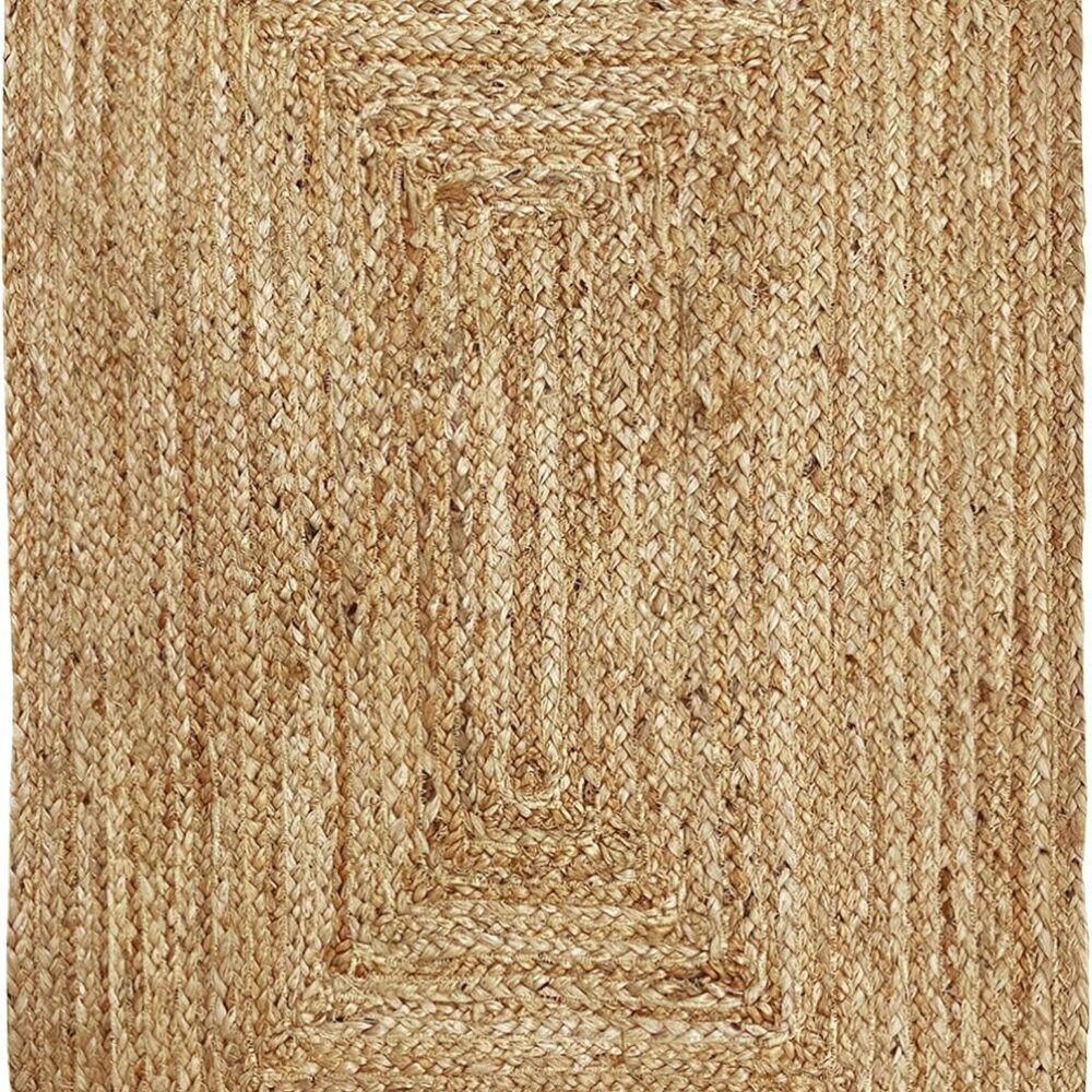 Hand Woven Jute Braided Rug, 2'x3' – Natural, Reversible Boho Entry Area Rugs fo - Picture 3 of 9